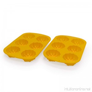 Marathon Housewares KW888SET15 Premium Silicone 6 Cup Sunflower Cupcake/Soap Mold Pan 2-piece Set (Yellow) - B06XXNGB91